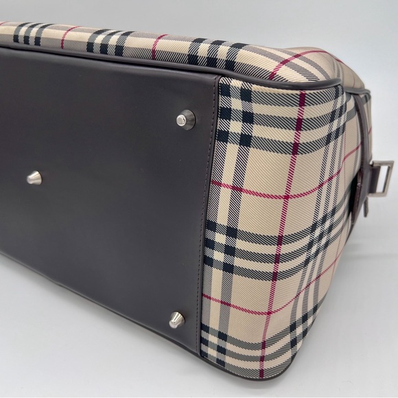 BURBERRY Check 2way Shoulder Handbag Weekender Travel Duffle Bag - Picture 11 of 15